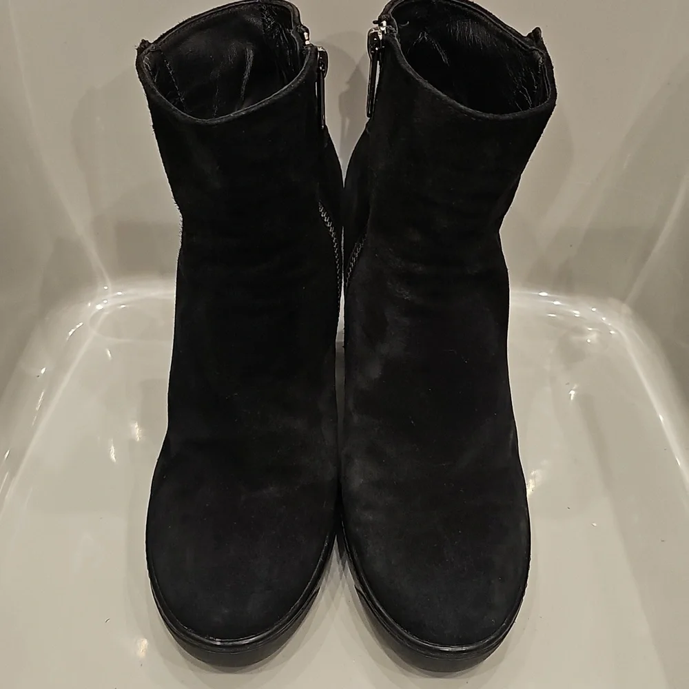HOGAN black suede genuine leather booties Sz 39